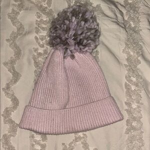 Chic Lavender Knit Beanie with Pom